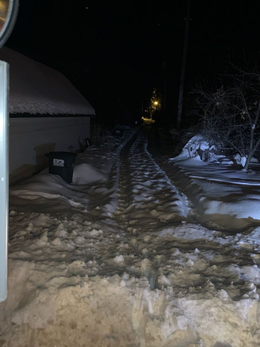 Alleys blocked by snow.